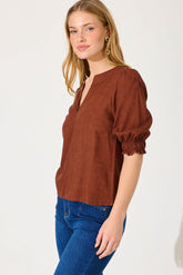 Chocolate Linen Top